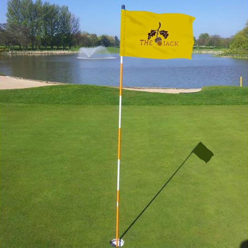 2BUT Standard Bluejack National Golf Club Texas Pin Flag - Practice Putting Green for Backyard Garden, Double-Sewn 600D Nylon Miniature Regulation Tube Flag (BJK 20"X13") - Image 4